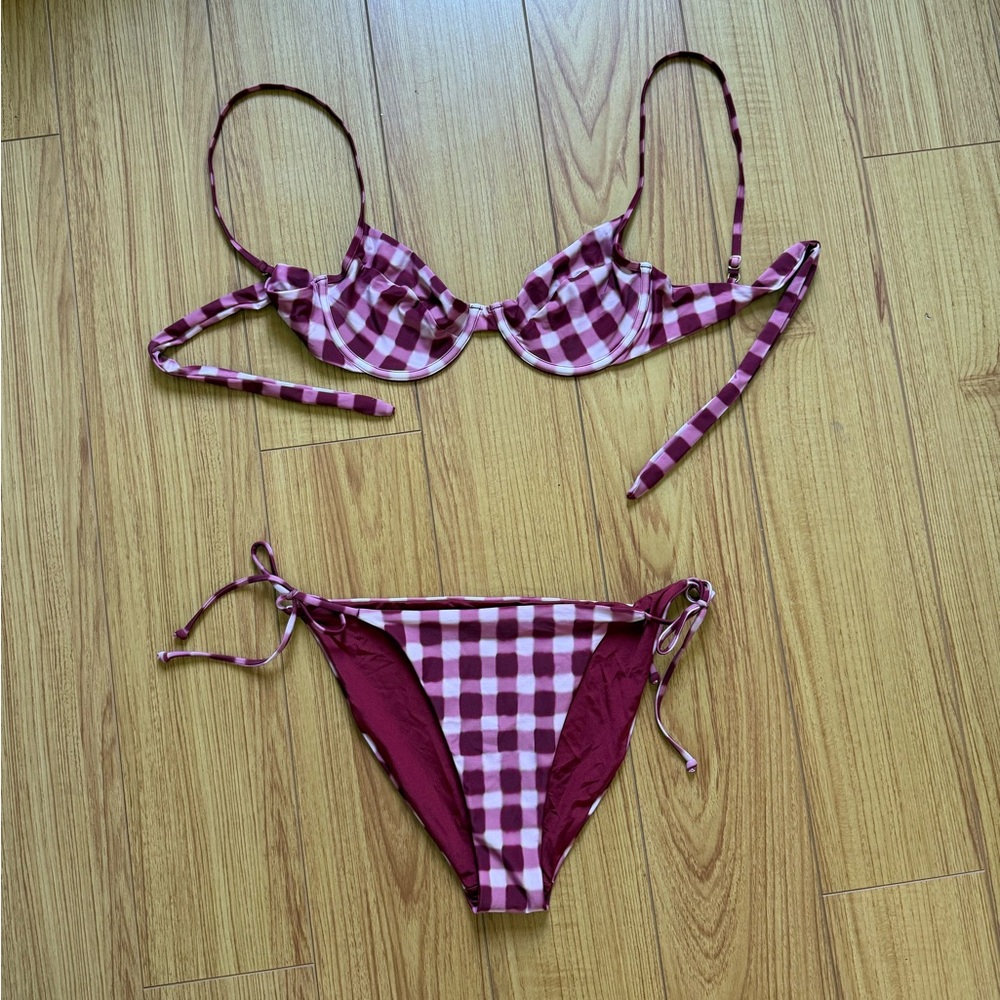 Never worn WE WORE WHAT Gingham Bikini